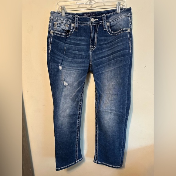 Ariat Jeans Womens 31L Dark Blue Trouser Bootcut Mid Rise Western Rodeo Flare - Picture 1 of 6